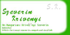 szeverin krivenyi business card